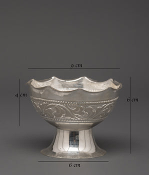 Pure Silver Pooja Set with Offering Bowls, Glasses & Spoons | Ritual Set for Puja, Altar & Meditation