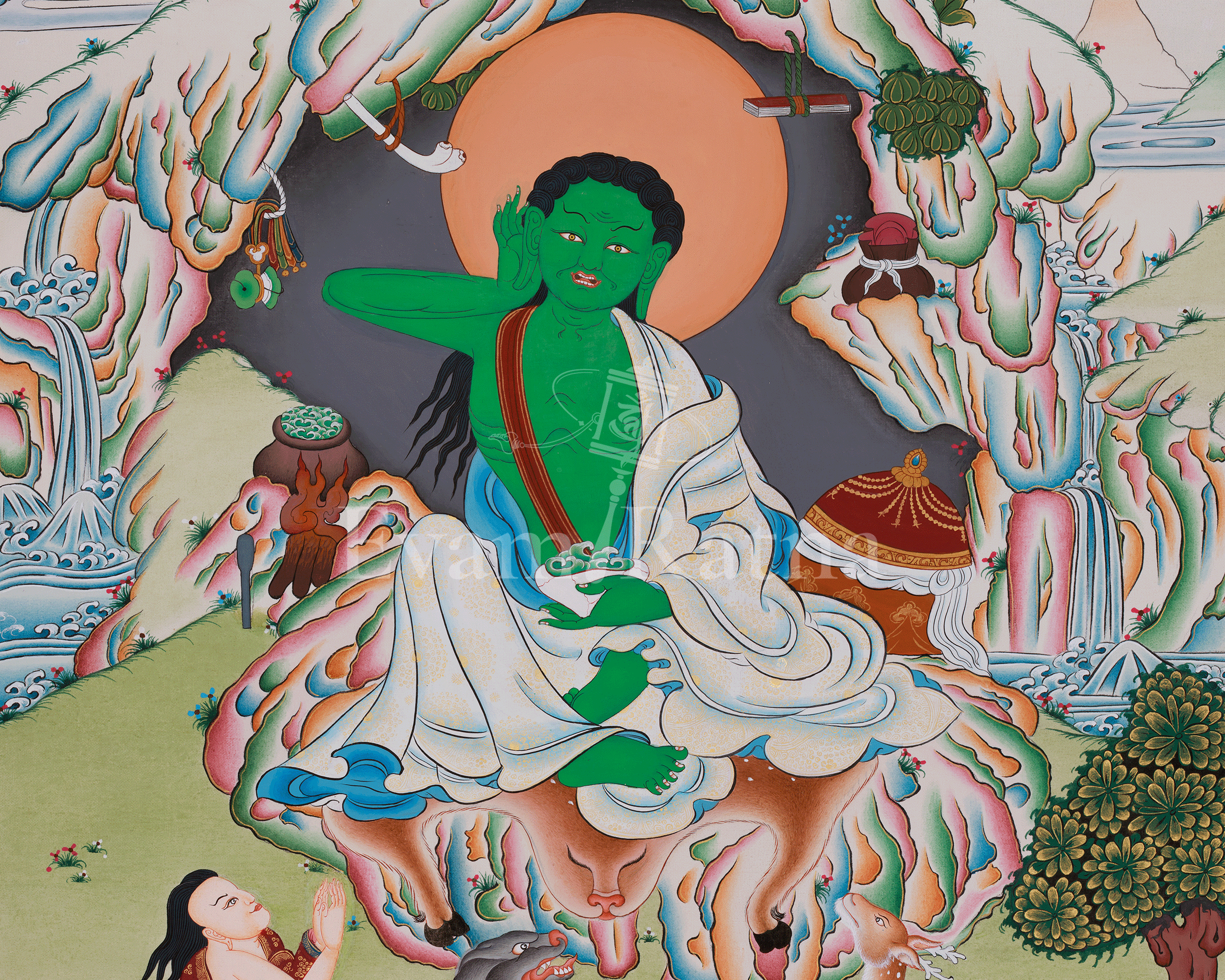Sacred Milarepa Thangka | Enlightened Master | Spiritual Transformation