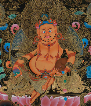 Dzambhala, The Wealth Deity Thangka | Tibetan Art for Prosperity