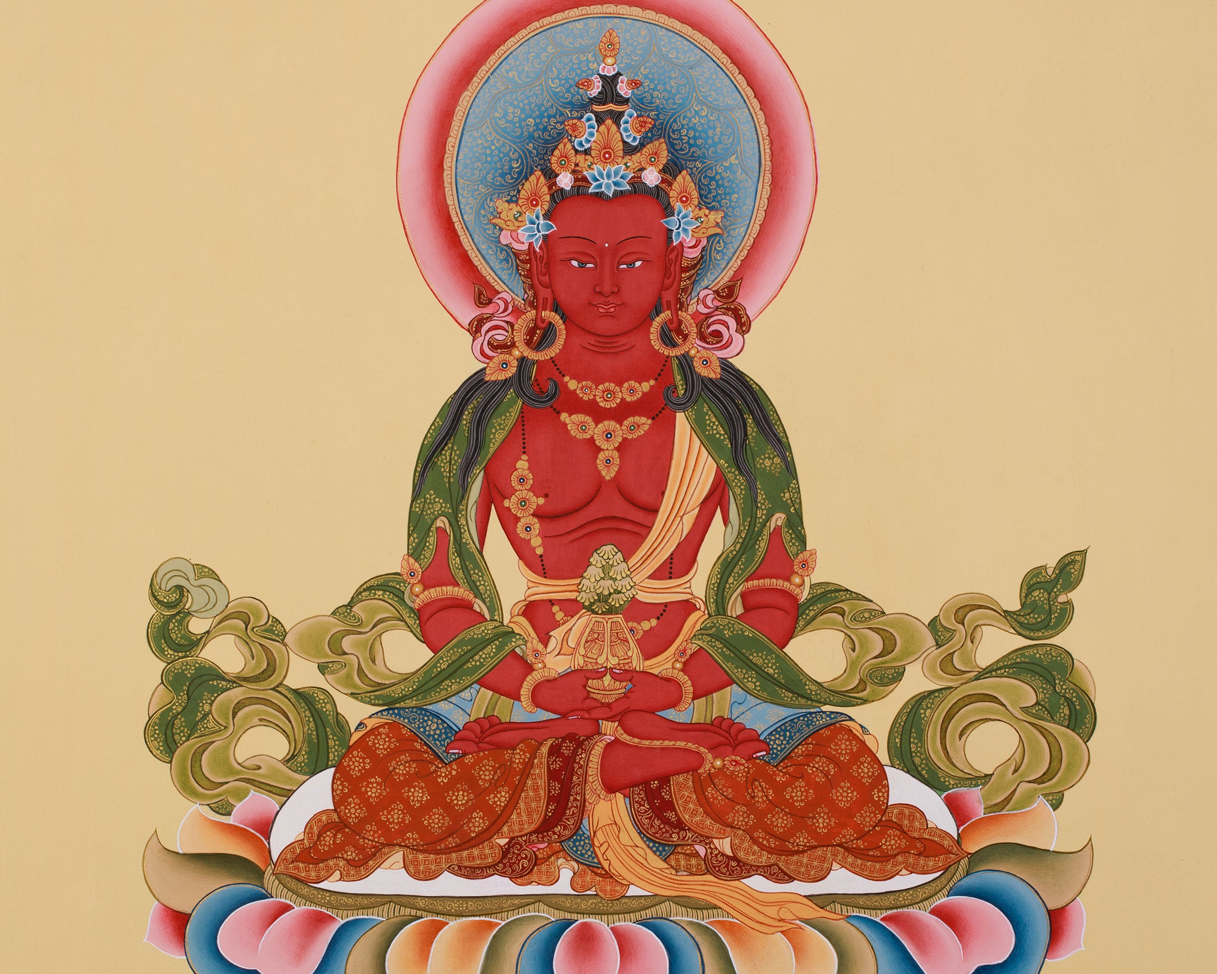 Amitayus Buddha of Infinite Light | Tibetan Longevity Thangka