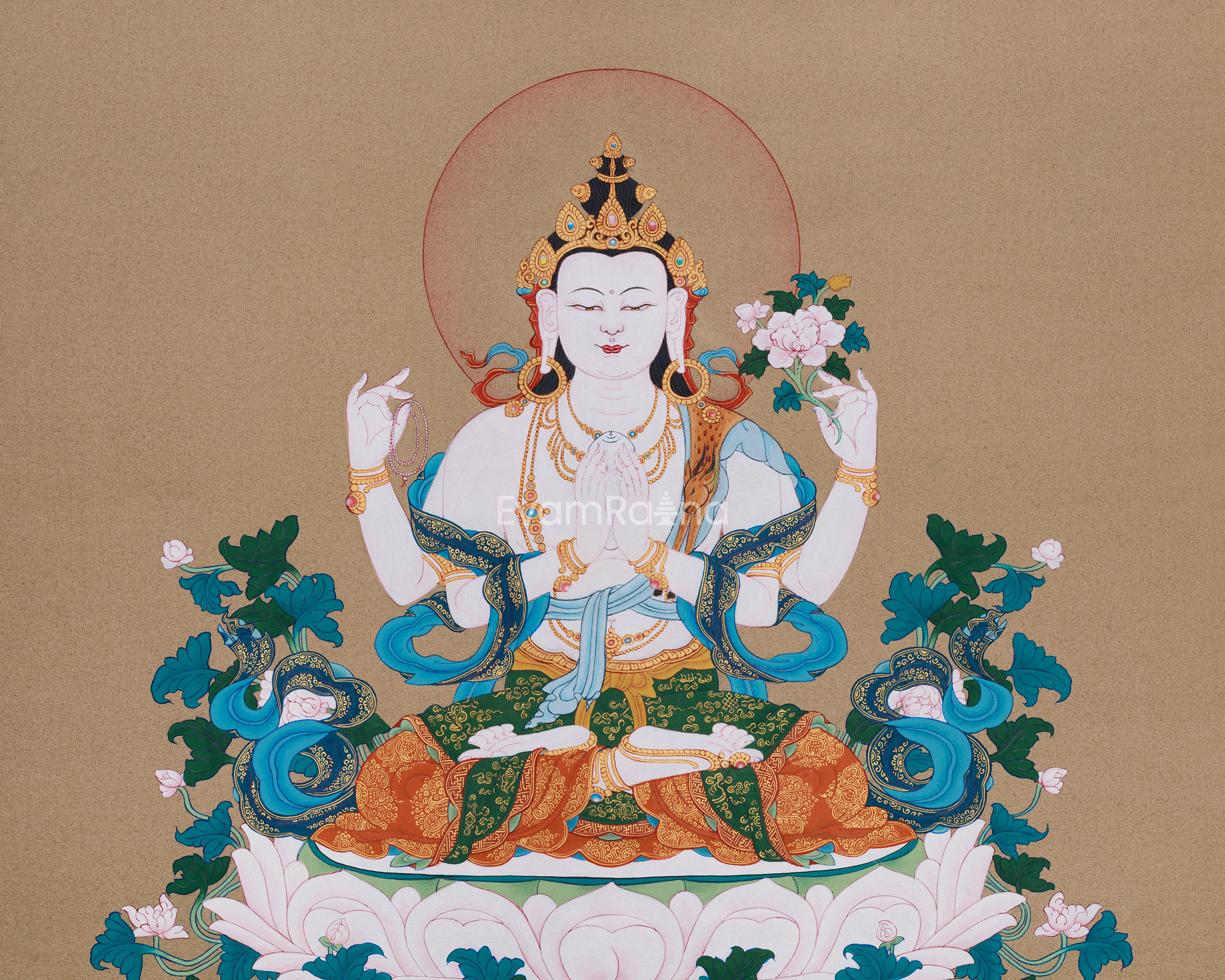 Buddha Chenrezig Thangka | Embodiment of Infinite Compassion