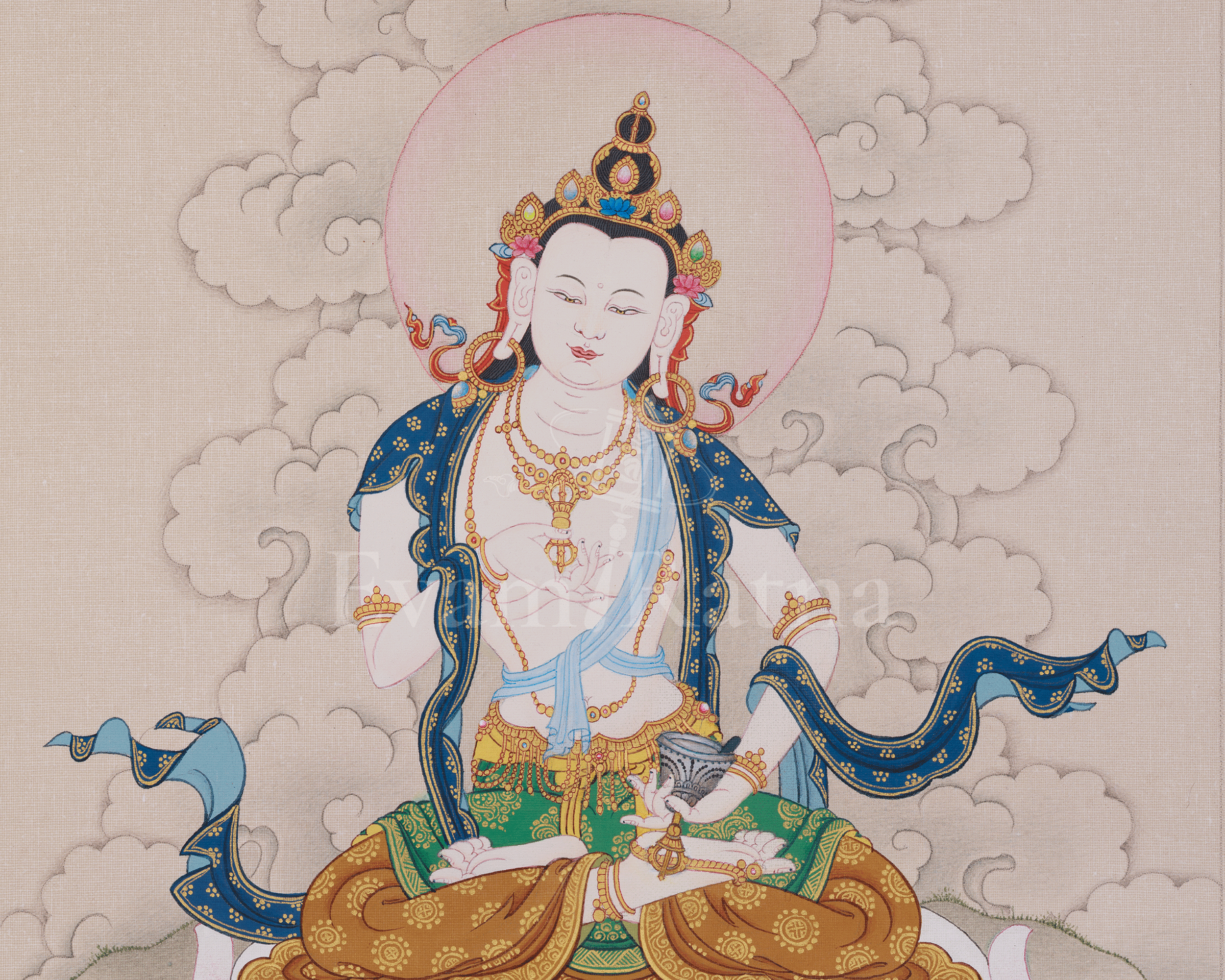 Vajrayana Vajrasattva Art | Purification, Clarity, and Spiritual Renewal
