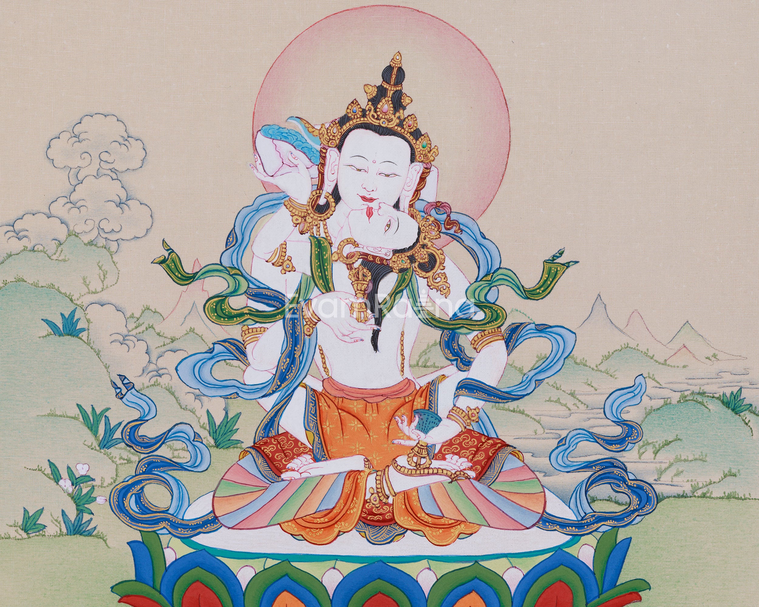 Purification Deity, Vajrasattva | Thangka for Karma Cleansing and Meditation