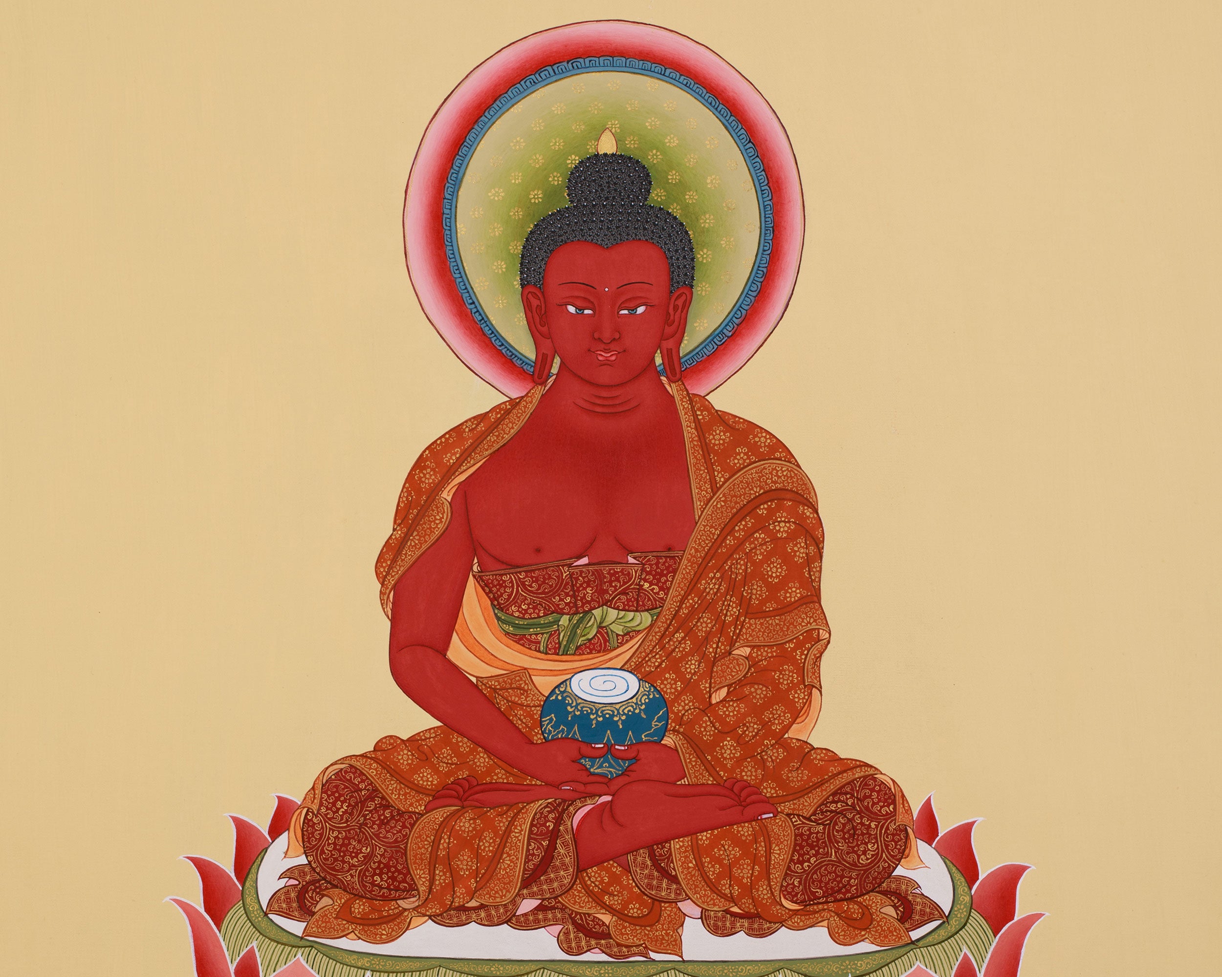 Pure Land Amitabha Buddha Thangka | A Sacred Path to Enlightenment