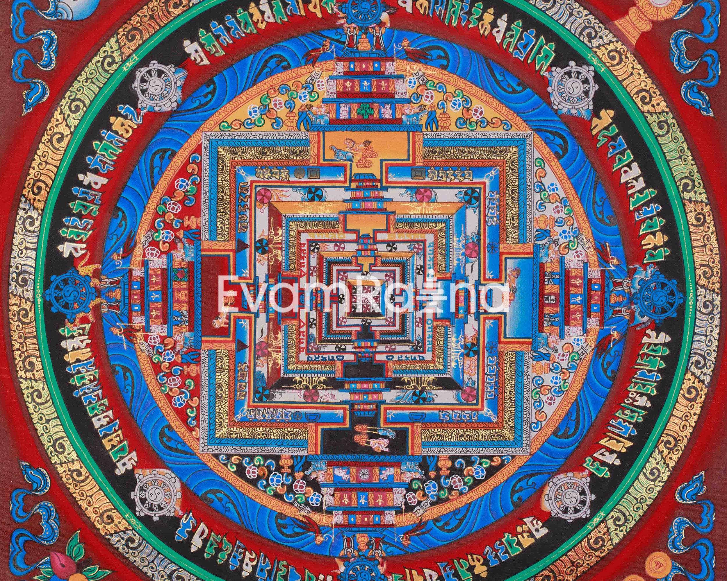 Spiritual Thangka Of Kalachakra Mandala | Himalayan Art Of Time, Space And Enlightenment | Meditation Altar