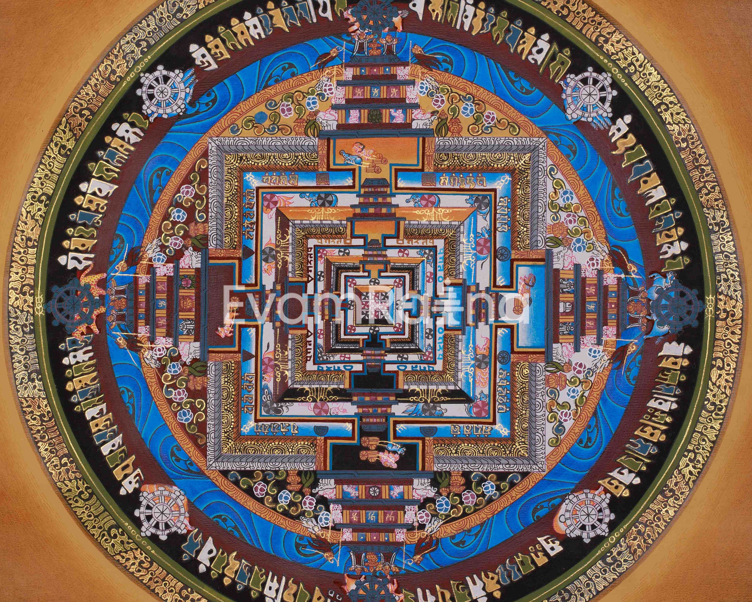 Sacred Art Of Kalachakra Mandala | Spiritual Wheel Of Time Mandala | Meditation & Spiritual Altar