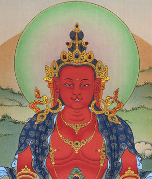 Buddhist Deity Amitayus Long Life Practice Print | High Quality Giclee Print As Spiritual Room Decoration