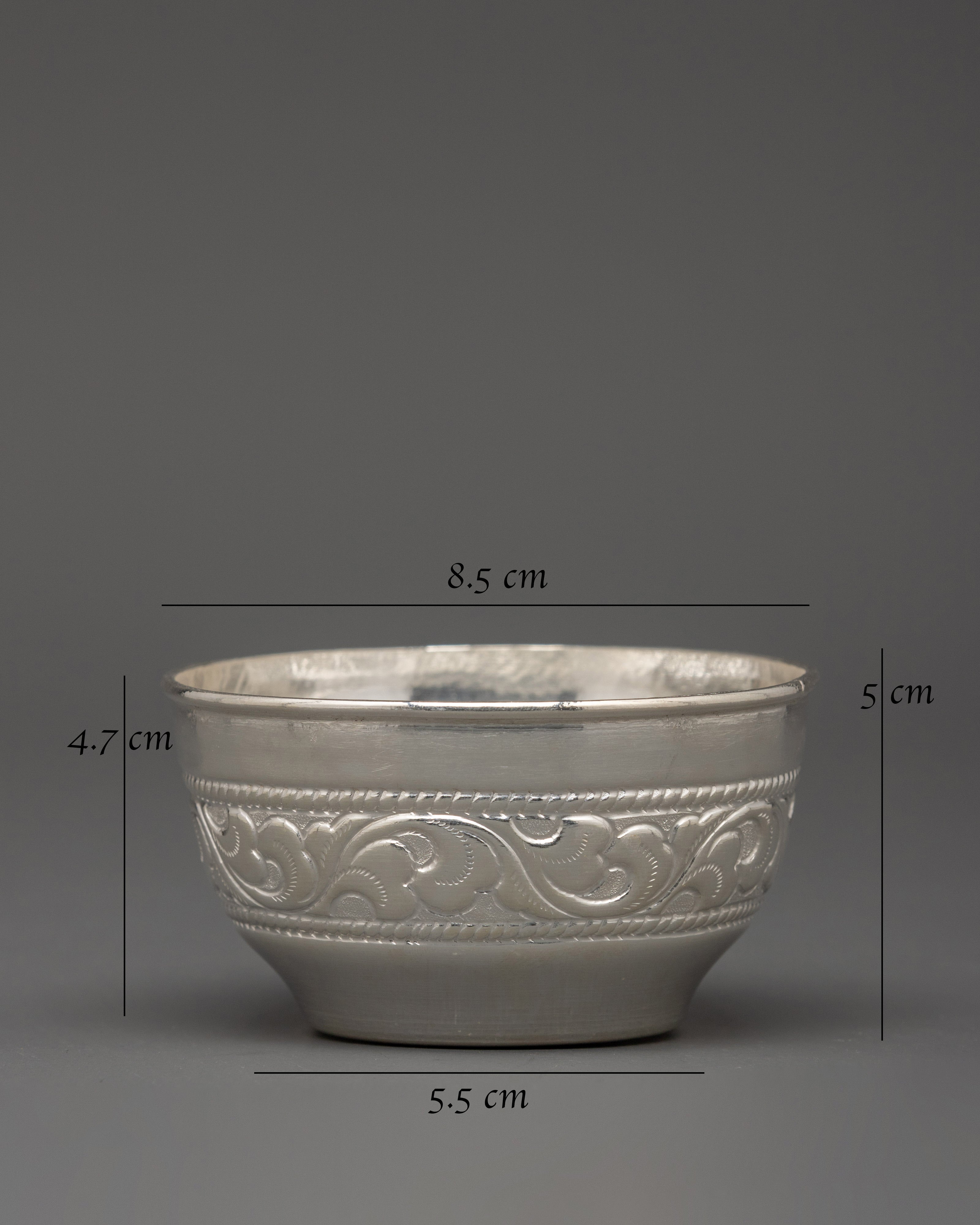 Pure Silver Offering Bowl | Handcrafted Hindu Pooja Accessory