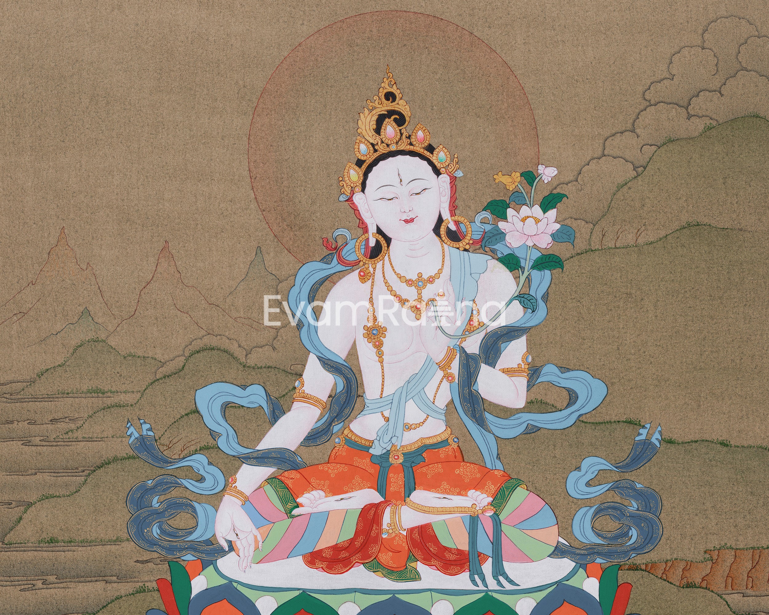 Beautifully Painted Peaceful Sita Tara | Goddess of Healing and Protection