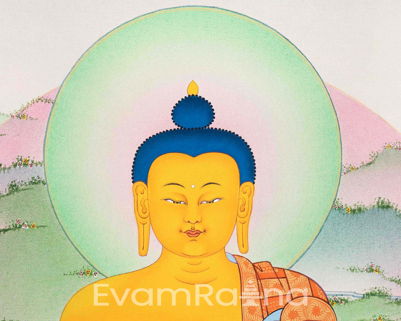 Shakyamuni Buddha Thangka Print for Spiritual Awakening | The Canvas Of Enlightenment