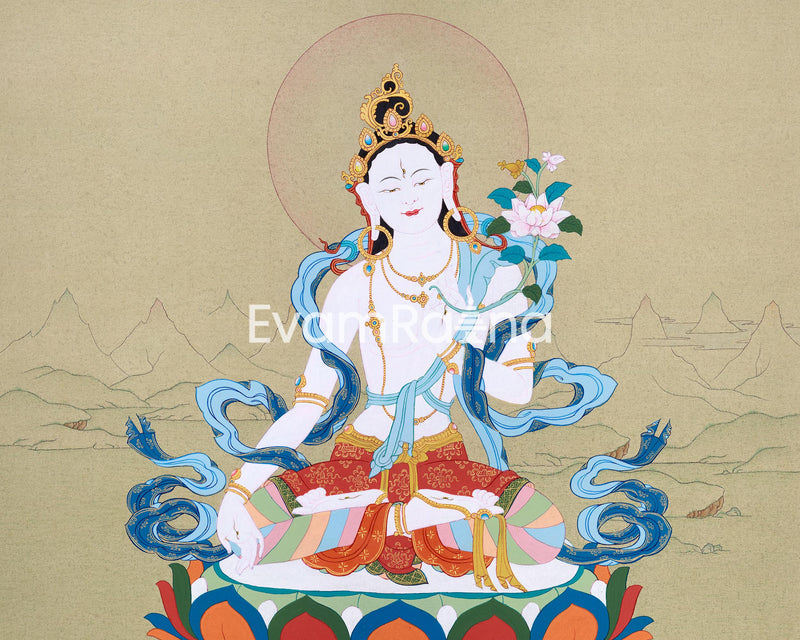 Karma Gadri Thangka of White Tara