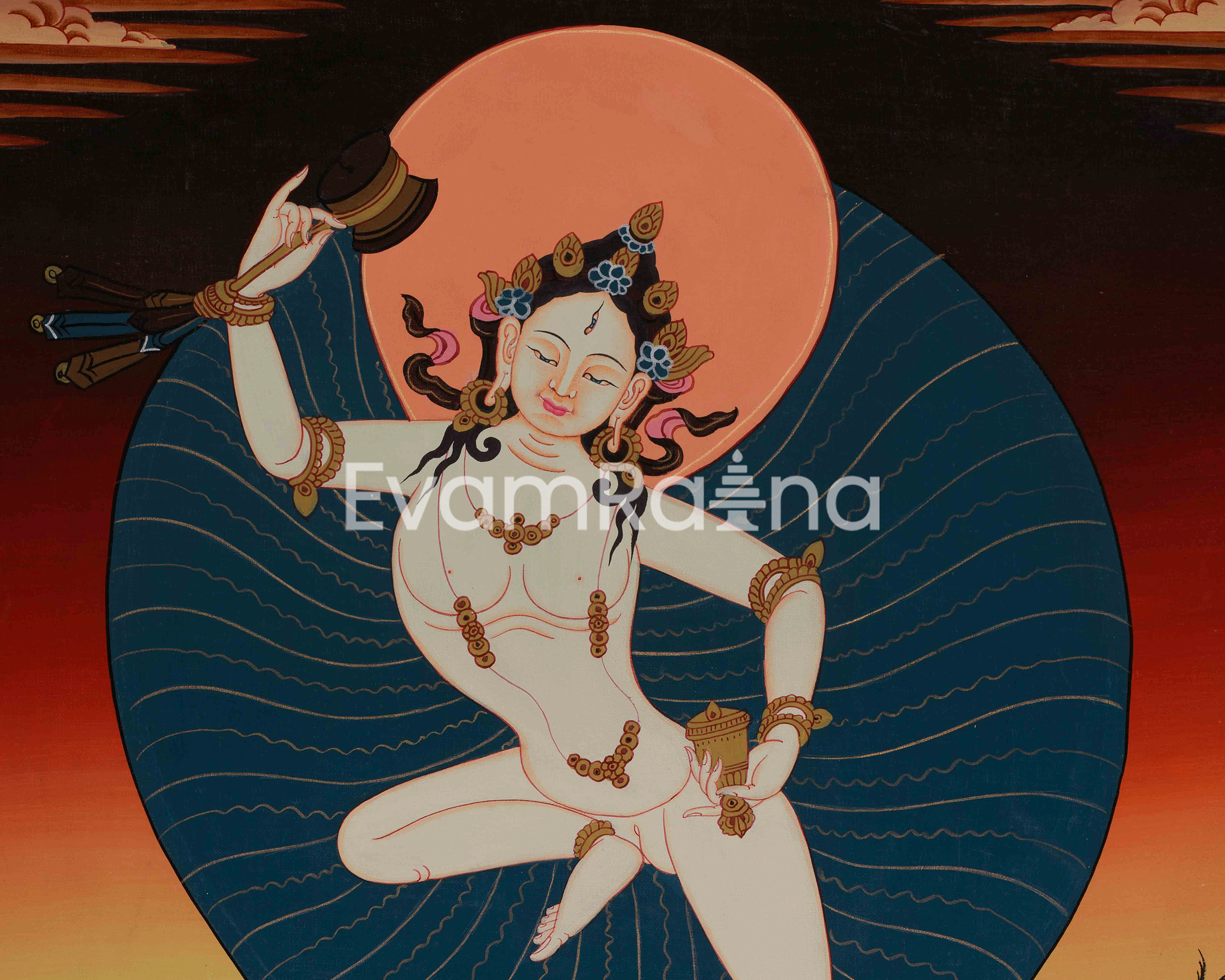 Machig Labdron Tibetan Thangka | Emanation of Wisdom and Fearlessness