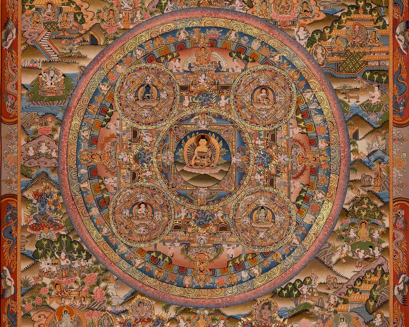 Beautiful Buddha Mandala Thangka | Sacred Wall Decor