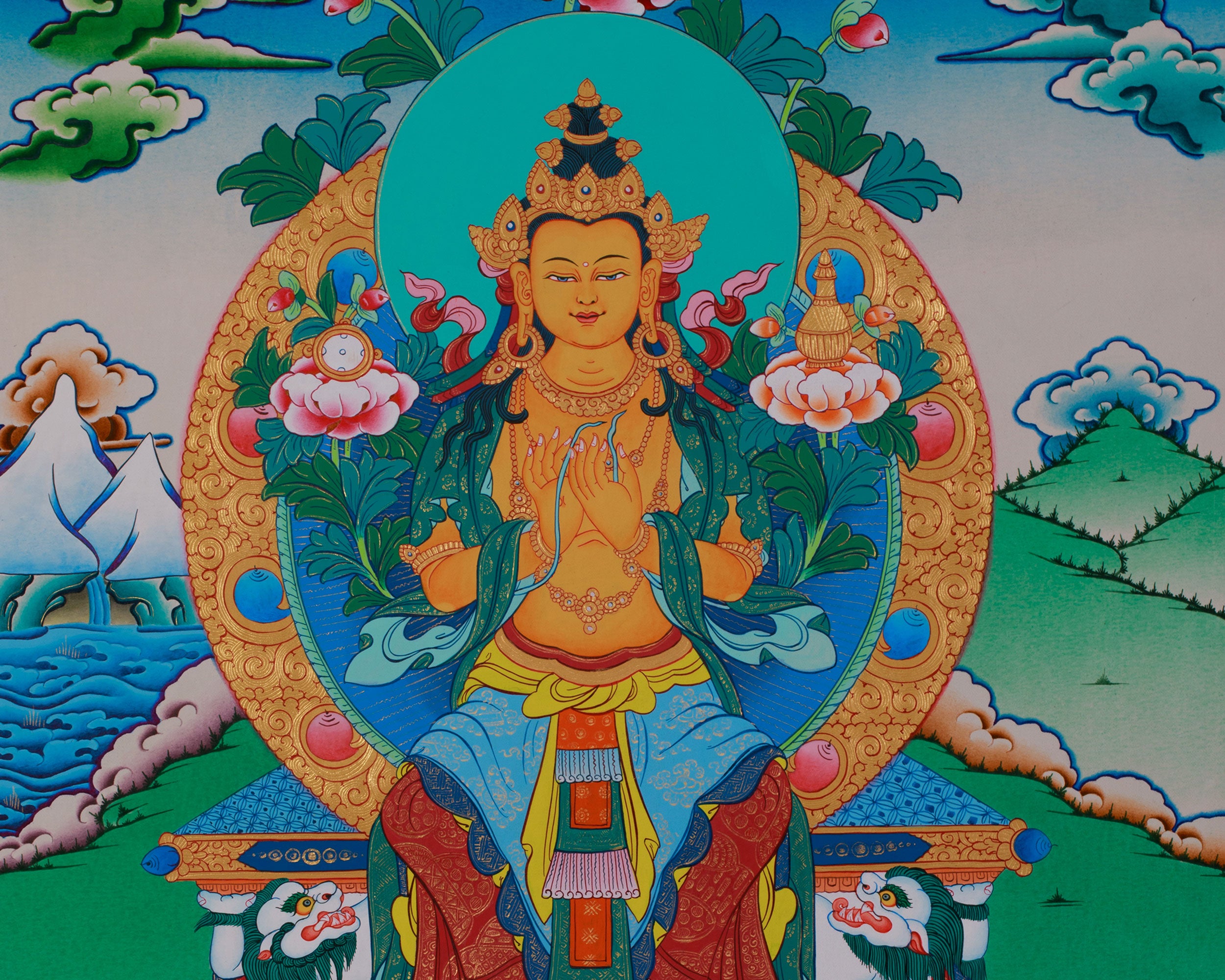 Hand-Painted Maitreya Buddha Art | Symbol of Future Enlightenment and Compassion