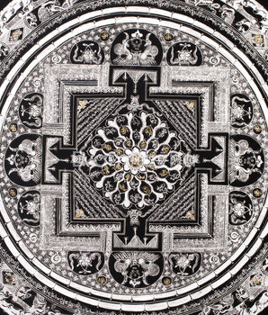 Silver Mantra Mandala Painting | Hand-Painted Mandala for Meditation