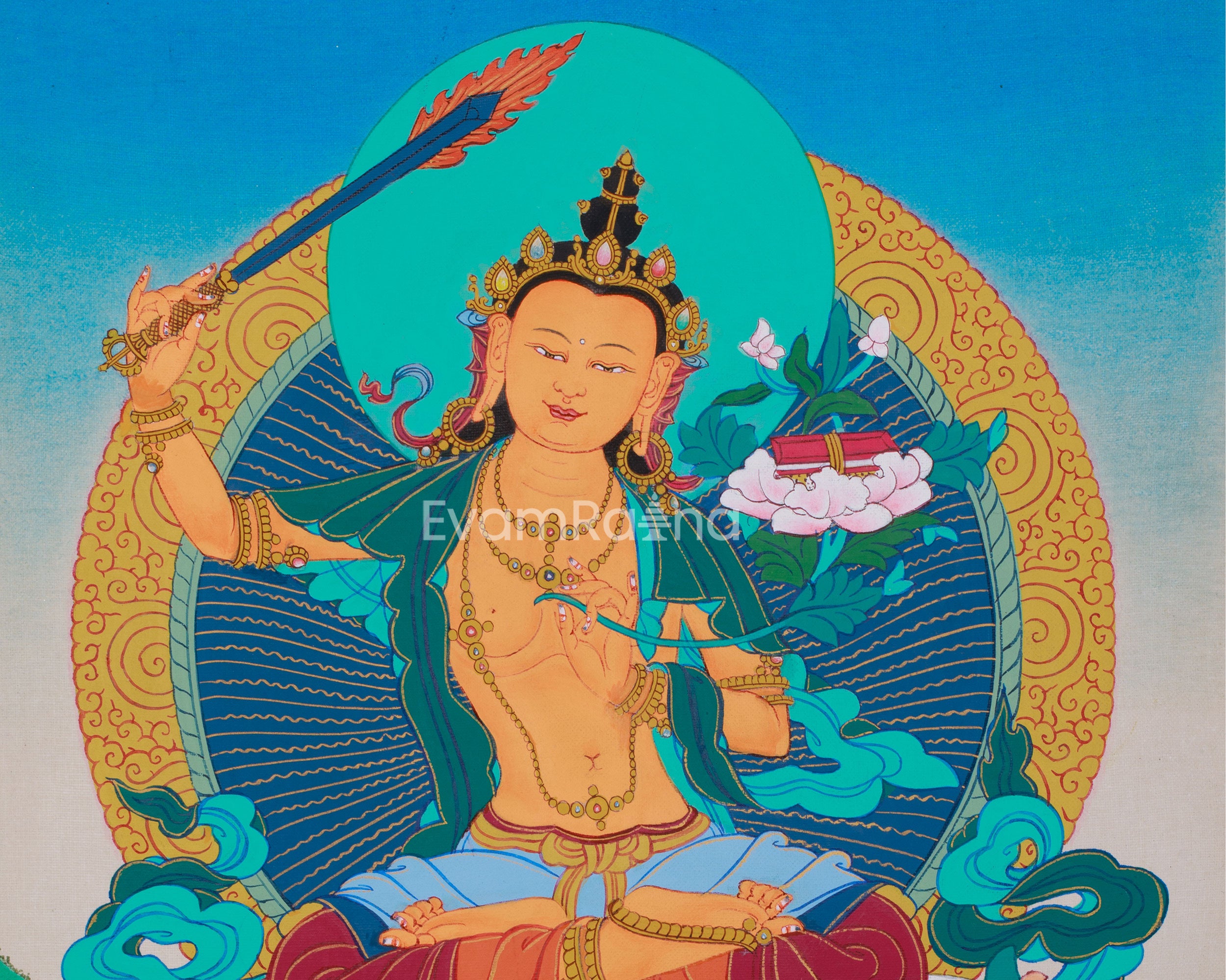 Manjushri Wisdom Artwork | Bodhisattva of Clarity, Insight, and Enlightenment
