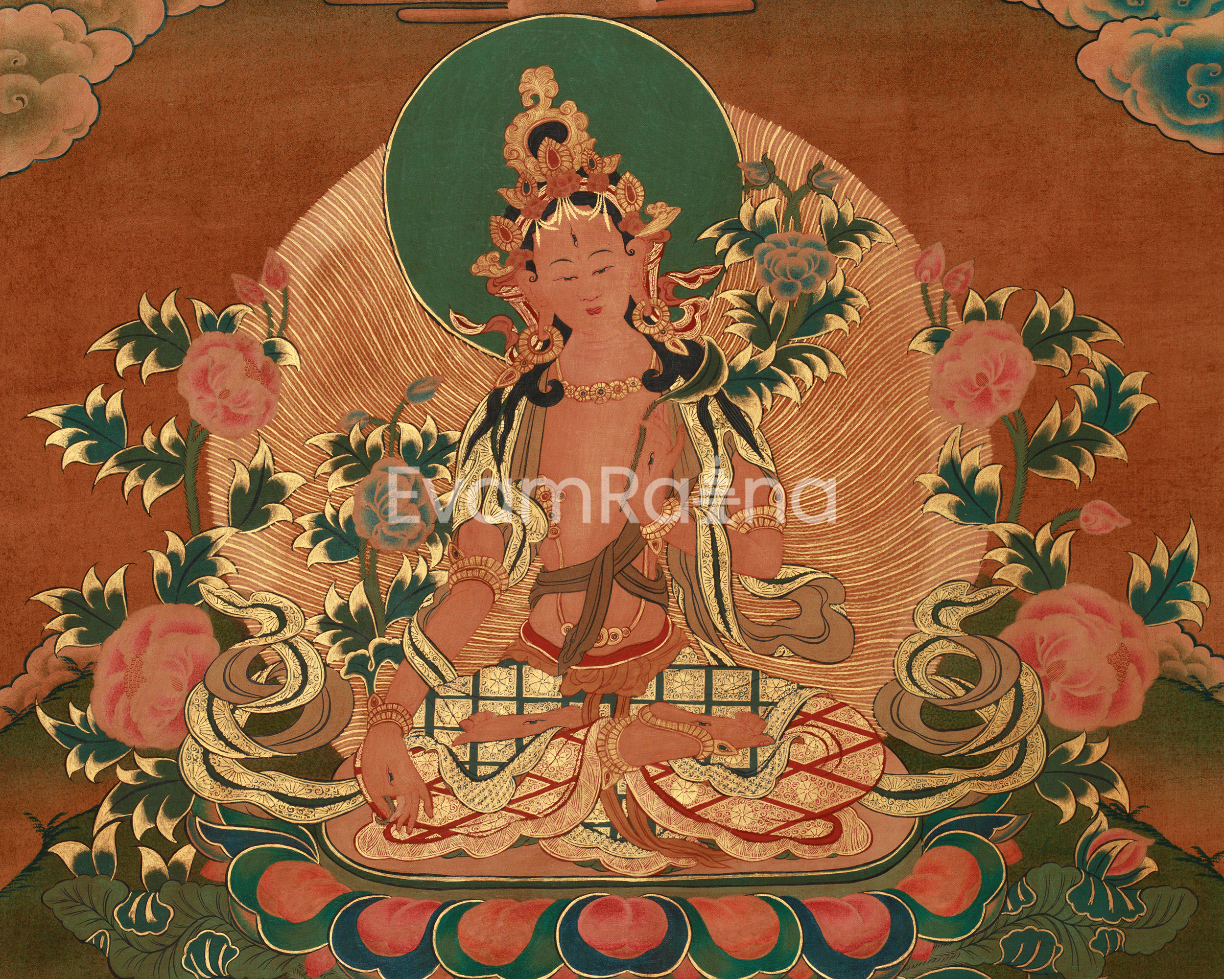 Himalayan White Tara Art | Seven-Eyed Goddess of Compassion and Long Life