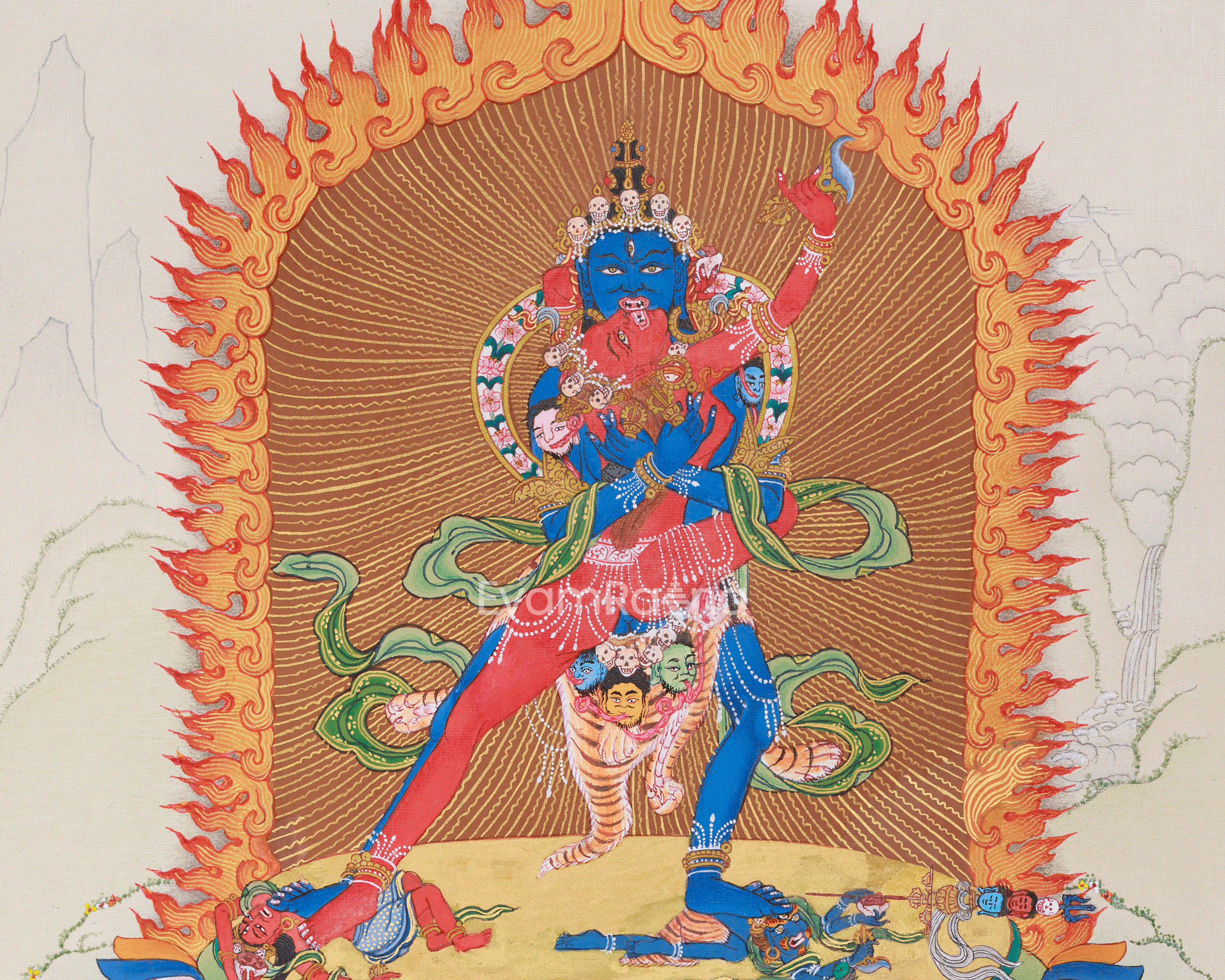 Sacred Chakrasamvara Yab-Yum Thangka | Yidam Artwork for Spiritual Transformation