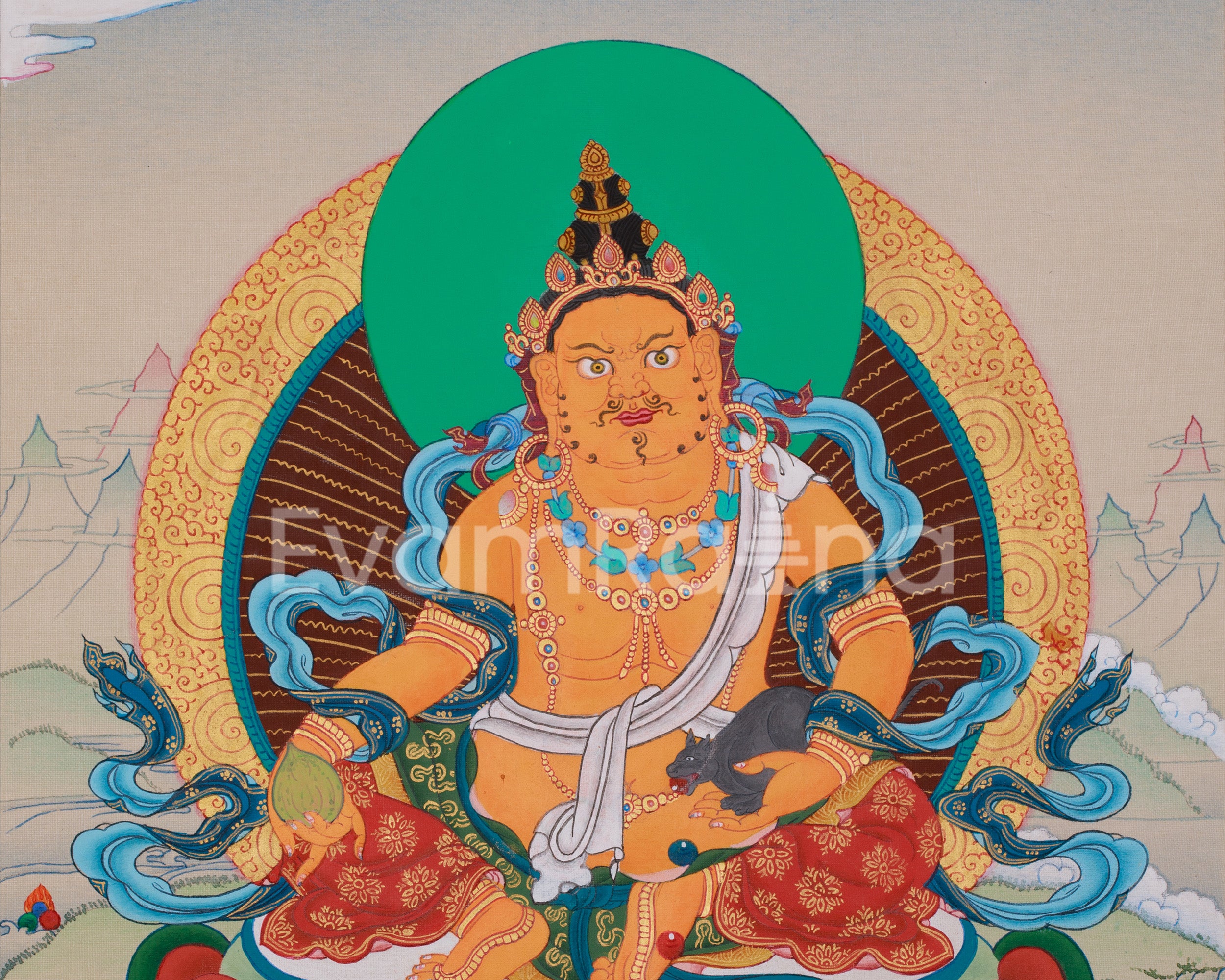 Traditional Yellow Dzambhala | The Wealth Buddha of Protection and Generosity
