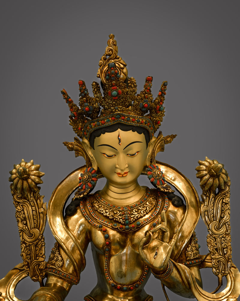 Elegant White Tara Figure | Embrace Divine Beauty and Compassion