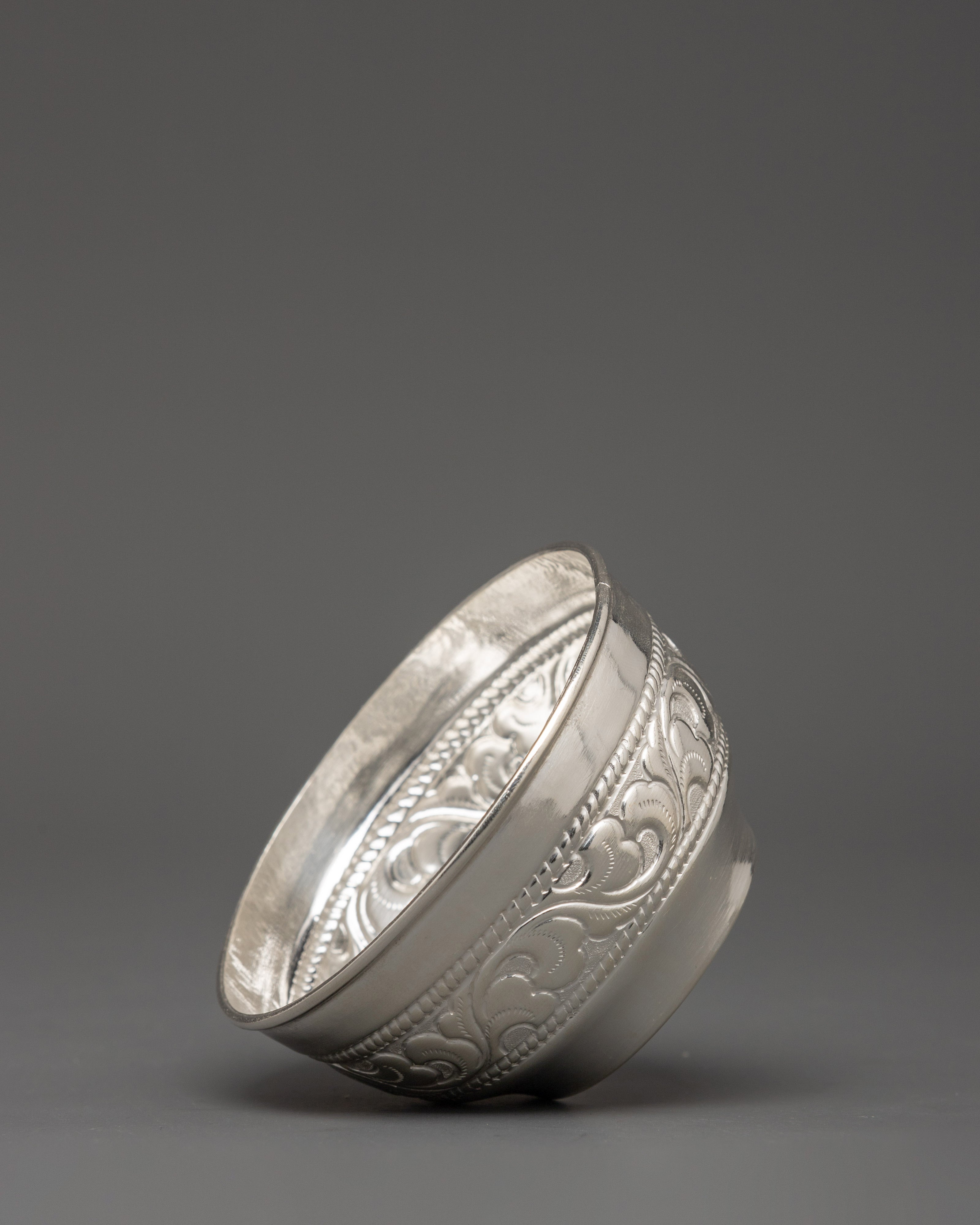 Pure Silver Offering Bowl | Handcrafted Hindu Pooja Accessory