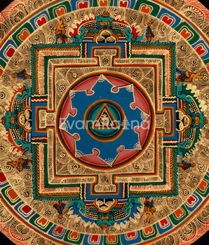 Buddhist Om Mandala Artwork | Tibetan Symbol of Sound and Light