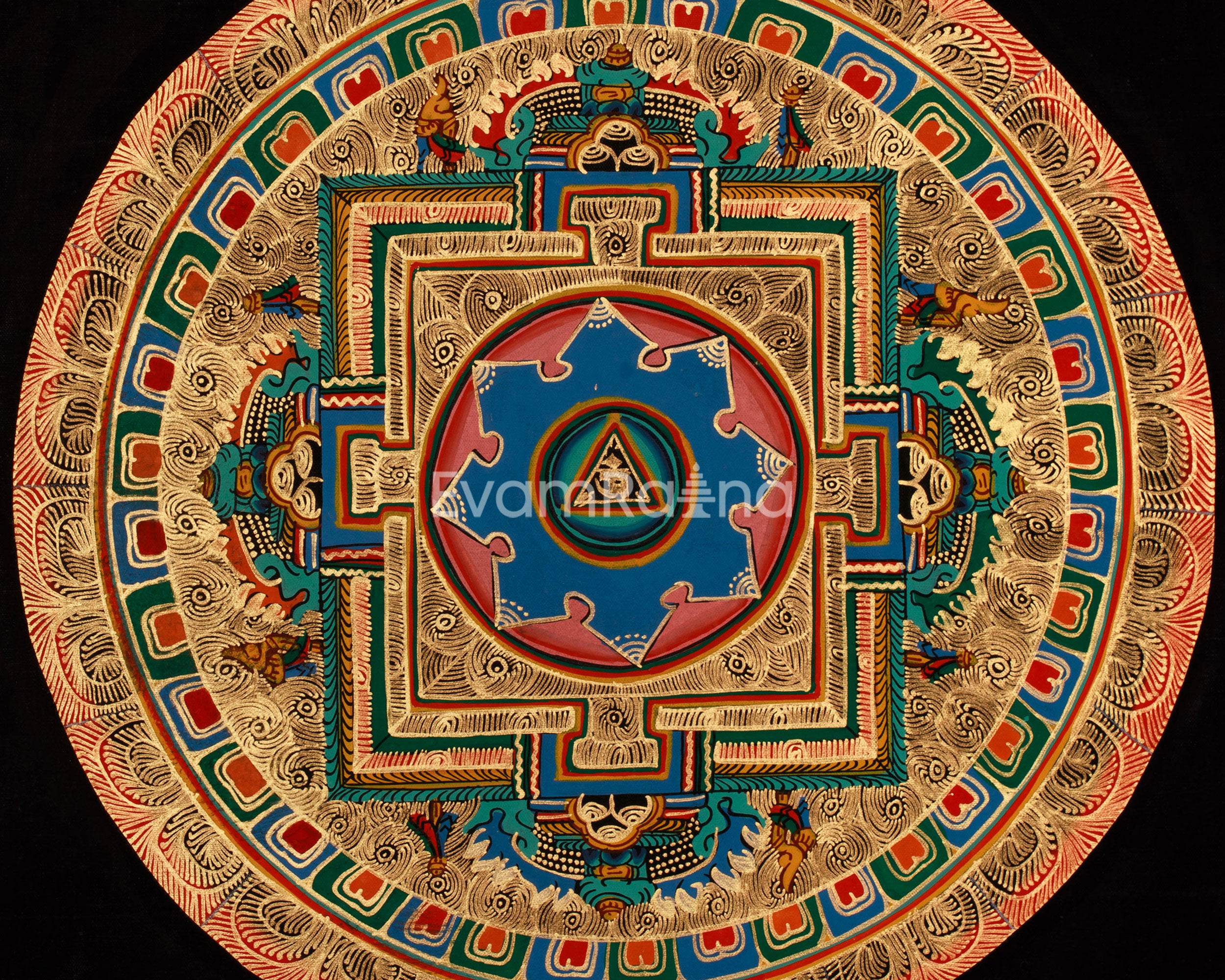 Buddhist Om Mandala Artwork | Tibetan Symbol of Sound and Light