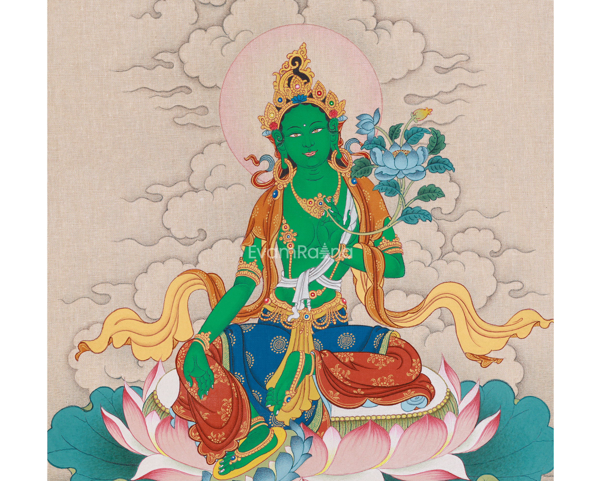 Compassion Green Tara Thangka | A Sacred Representation of Protection and Healing
