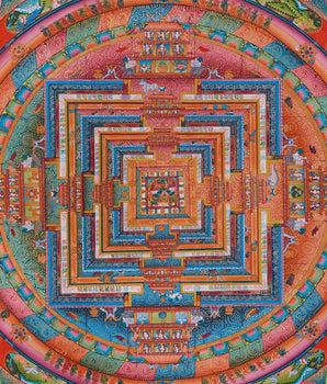 Hand Painted Chakrasamvara Mandala Thangka | Buddhist Art for Spiritual Awakening