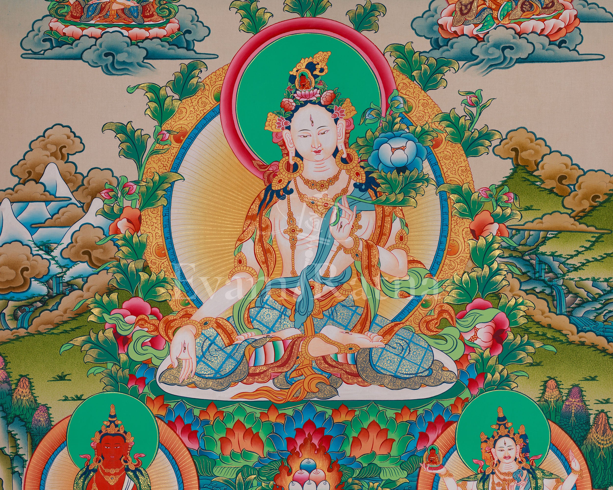 Tibetan Thangka of White Tara | Healing Deity | Sita Tara