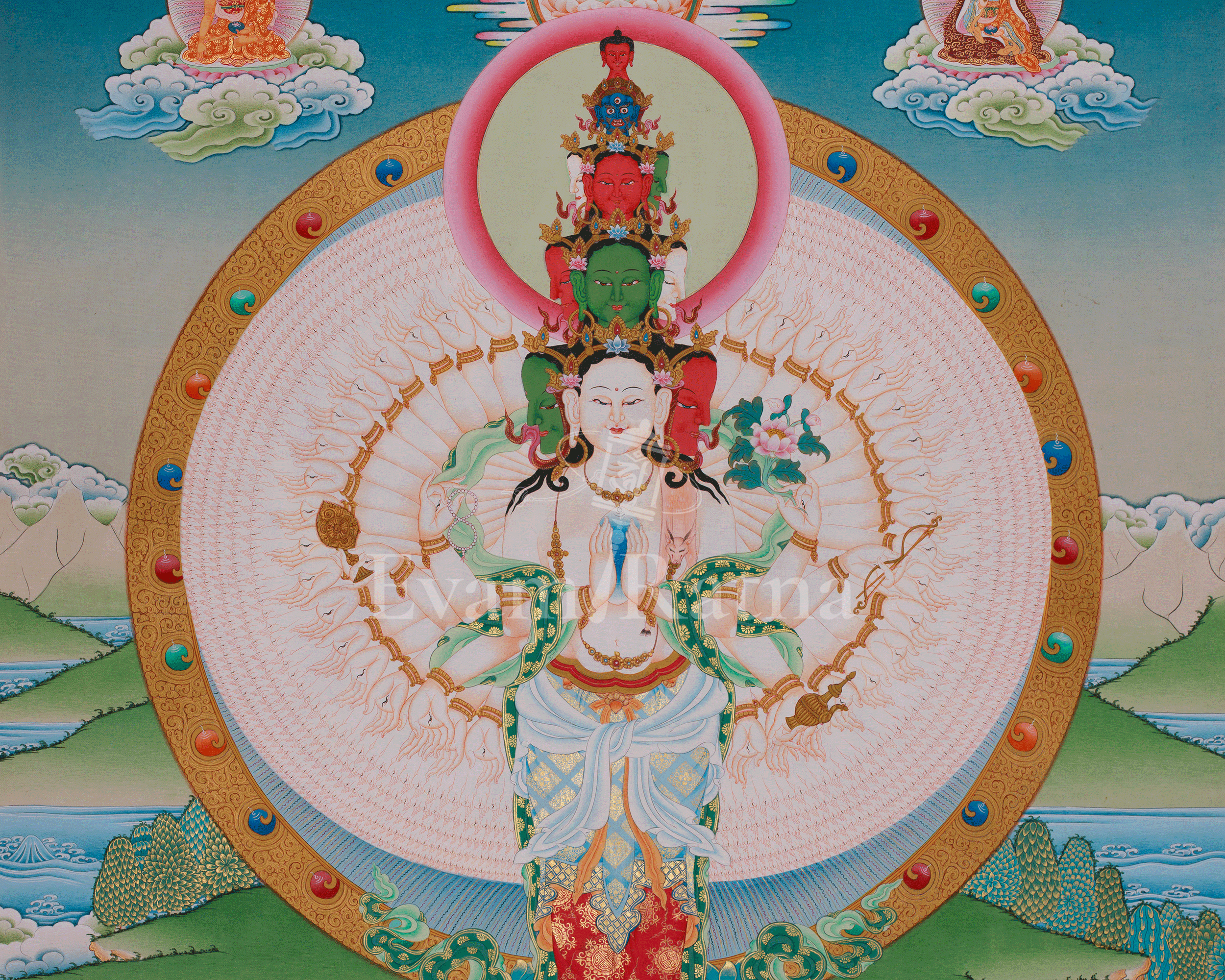 1000 Armed Chenrezig Thangka Artwork | Infinite Compassion
