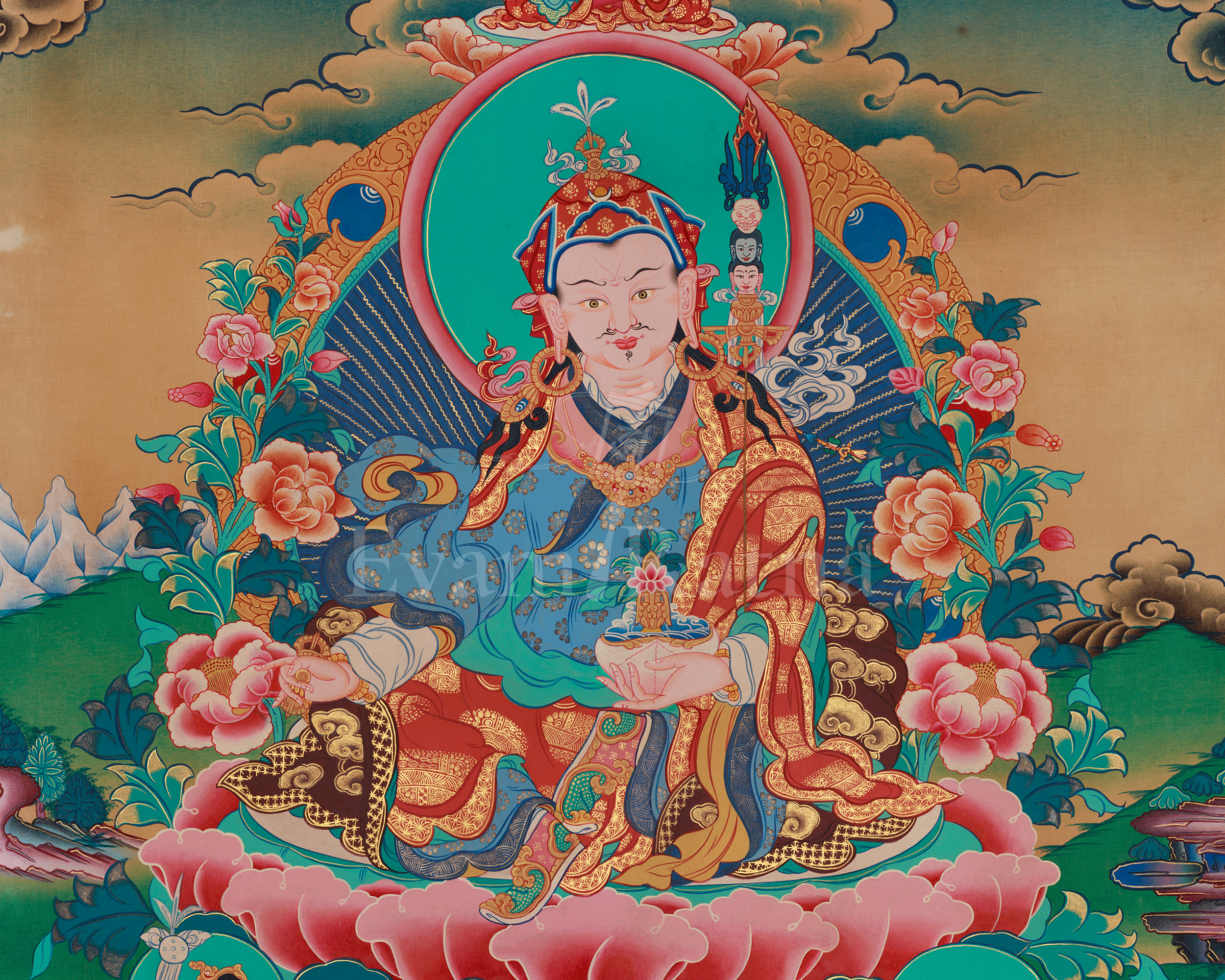 Spiritual Thangka Of Guru Rinpoche | Guru Padmasambhava