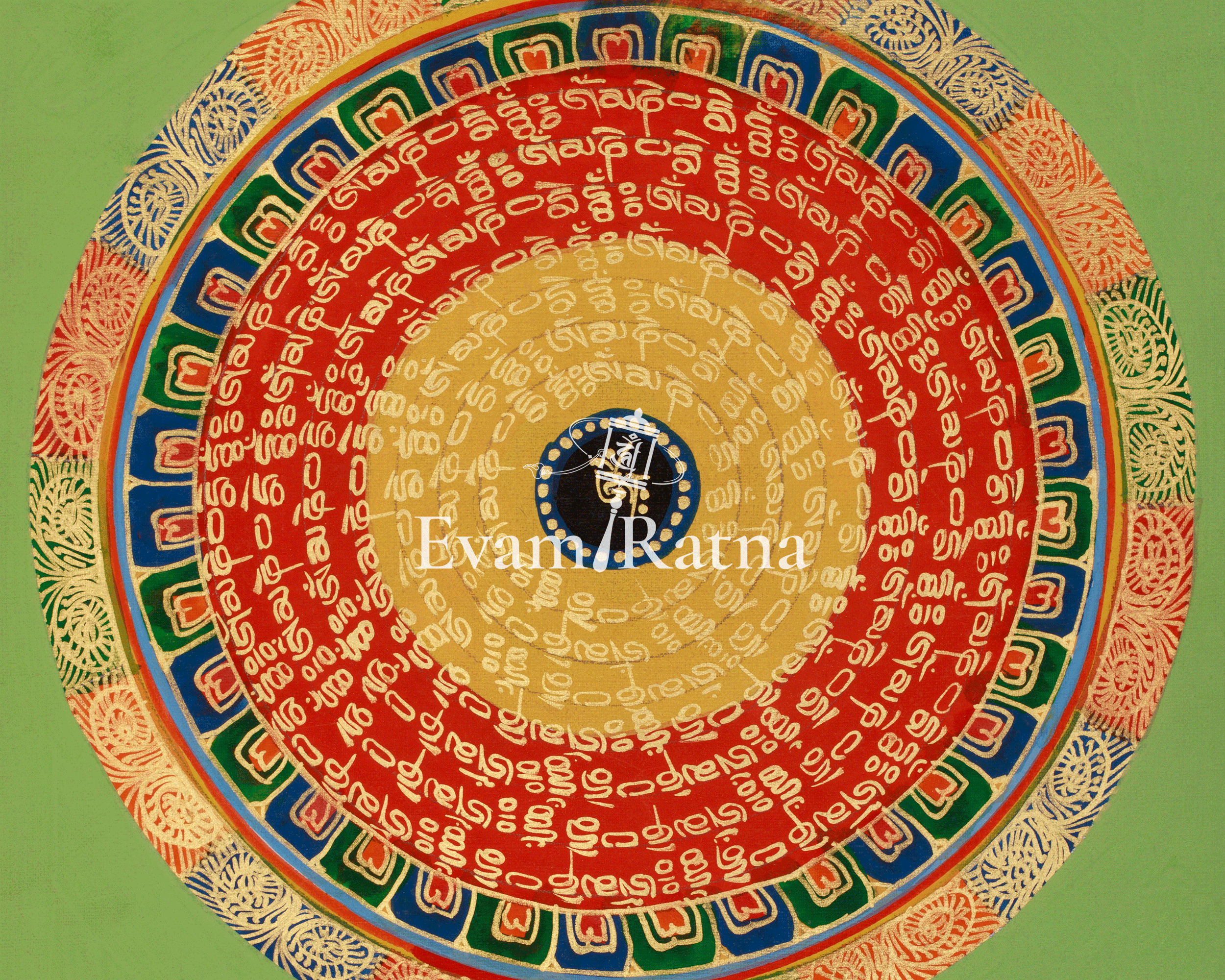 Religious Art of Mantra Mandala | Sacred Tibetan Meditation and Visualization Artwork