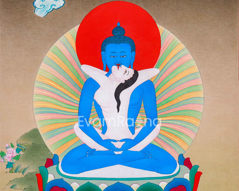 Primordial Buddha Samantrabhadra Thangka | Spiritual Meditation Art