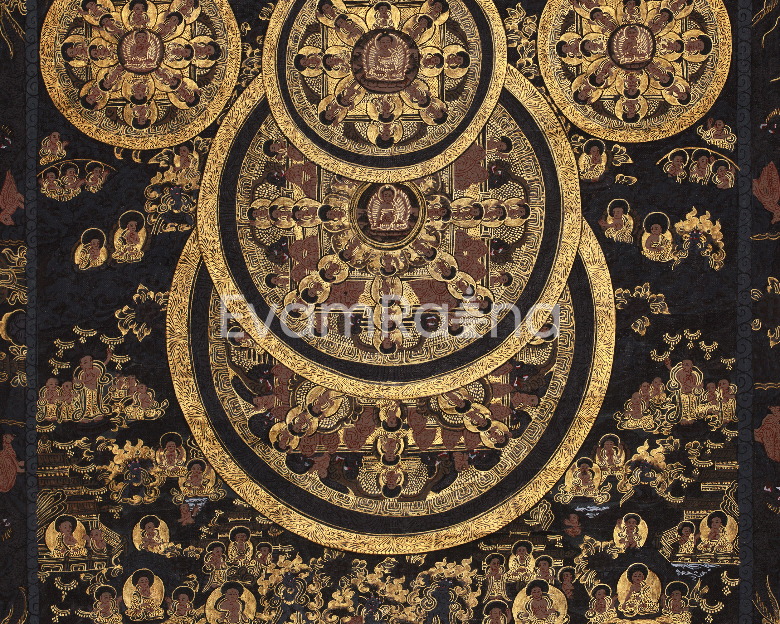 Buddha Mandala Sacred Thangka | Himalayan Art Of Wisdom And Enlightenment | Meditation Altar