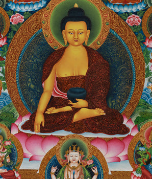 Tibetan Buddha Shakyamuni Artistry | Enlightenment & Dharma Painting for Sacred Spaces