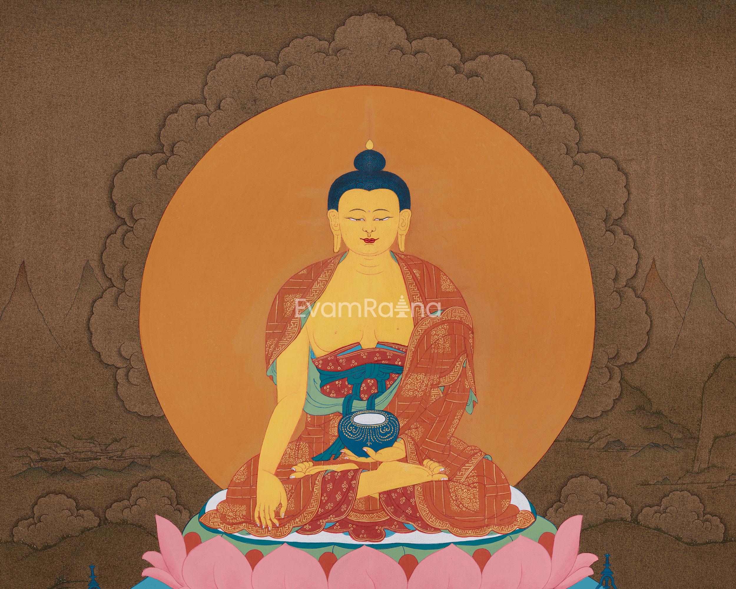 Tibetan Buddha Shakyamuni with Disciples | Siddhartha Gautama | Compassion and Wisdom