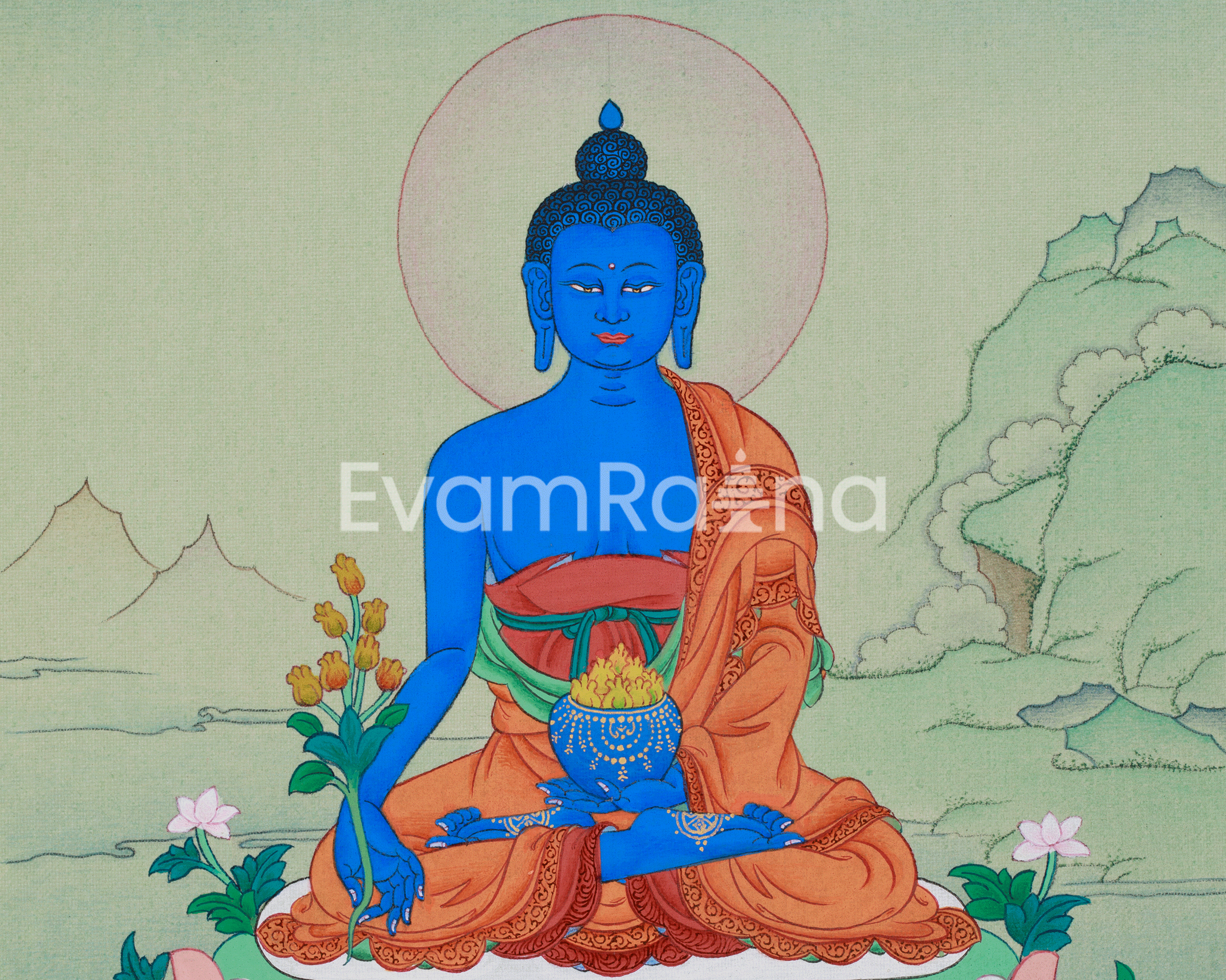 Tibetan Art of Medicine Buddha | Spiritual Healing Buddha