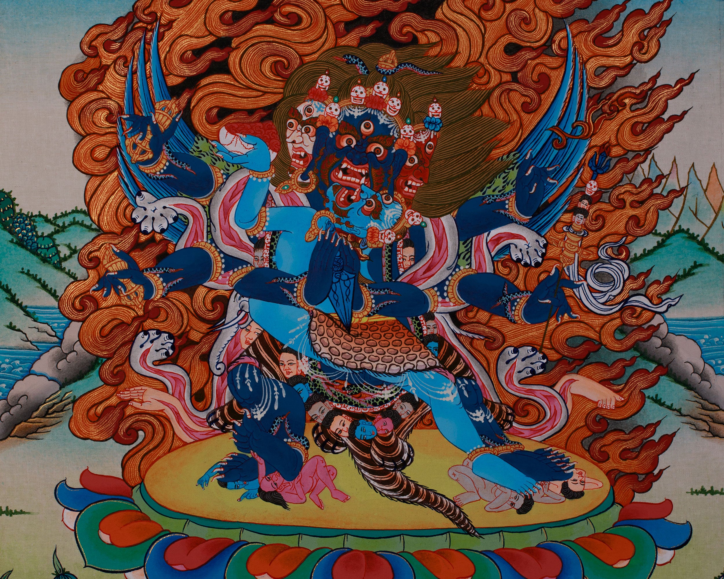 Vajrakilaya Yab Yum Thangka | Tantric Union of Power & Compassion