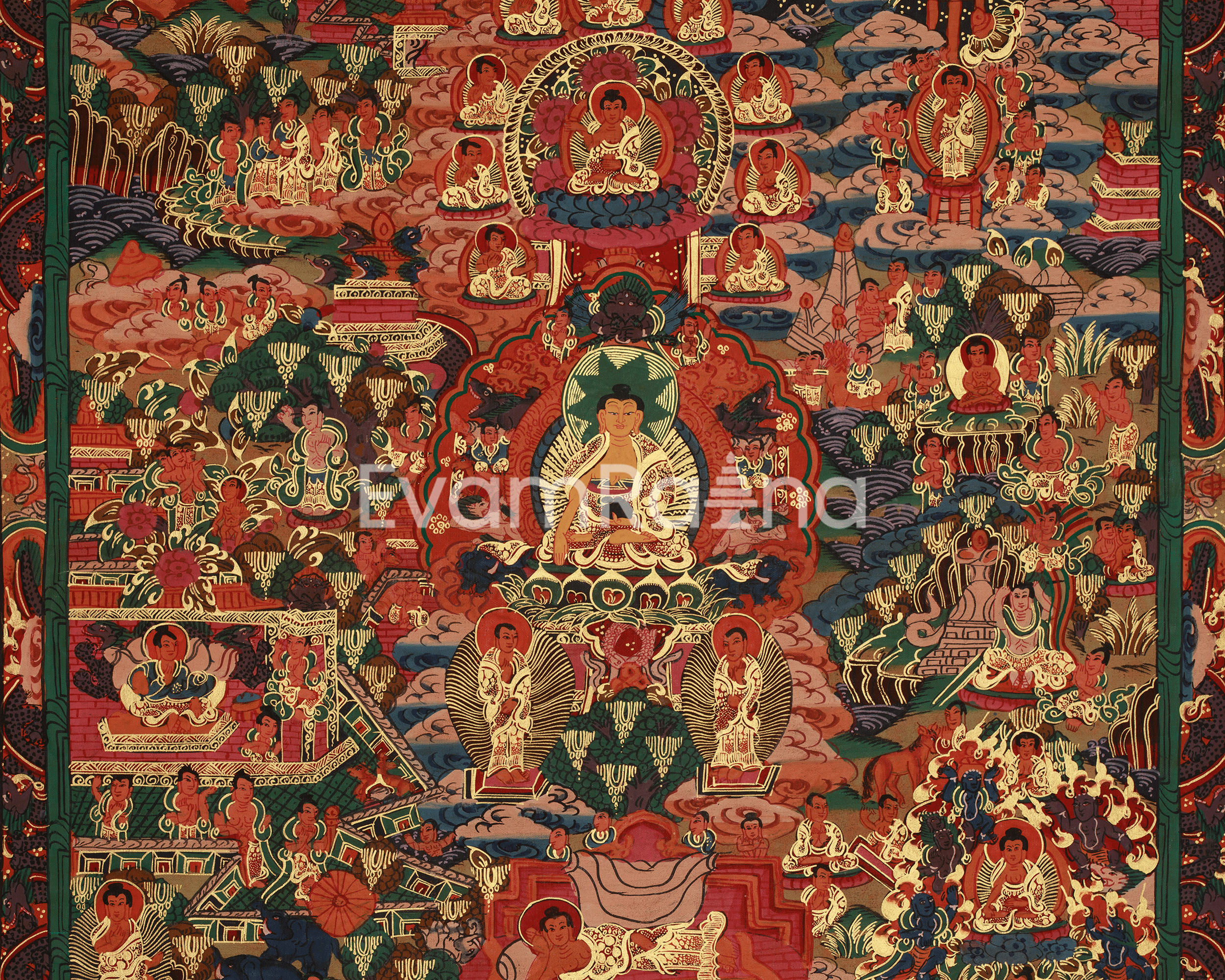 Sacred Buddha Life Story Thangka | Siddhartha Gautama | Spiritual Path To Enlightenment