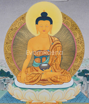 Historical Buddha Canvas Print | Tibetan Artwork of Shakyamuni Buddha