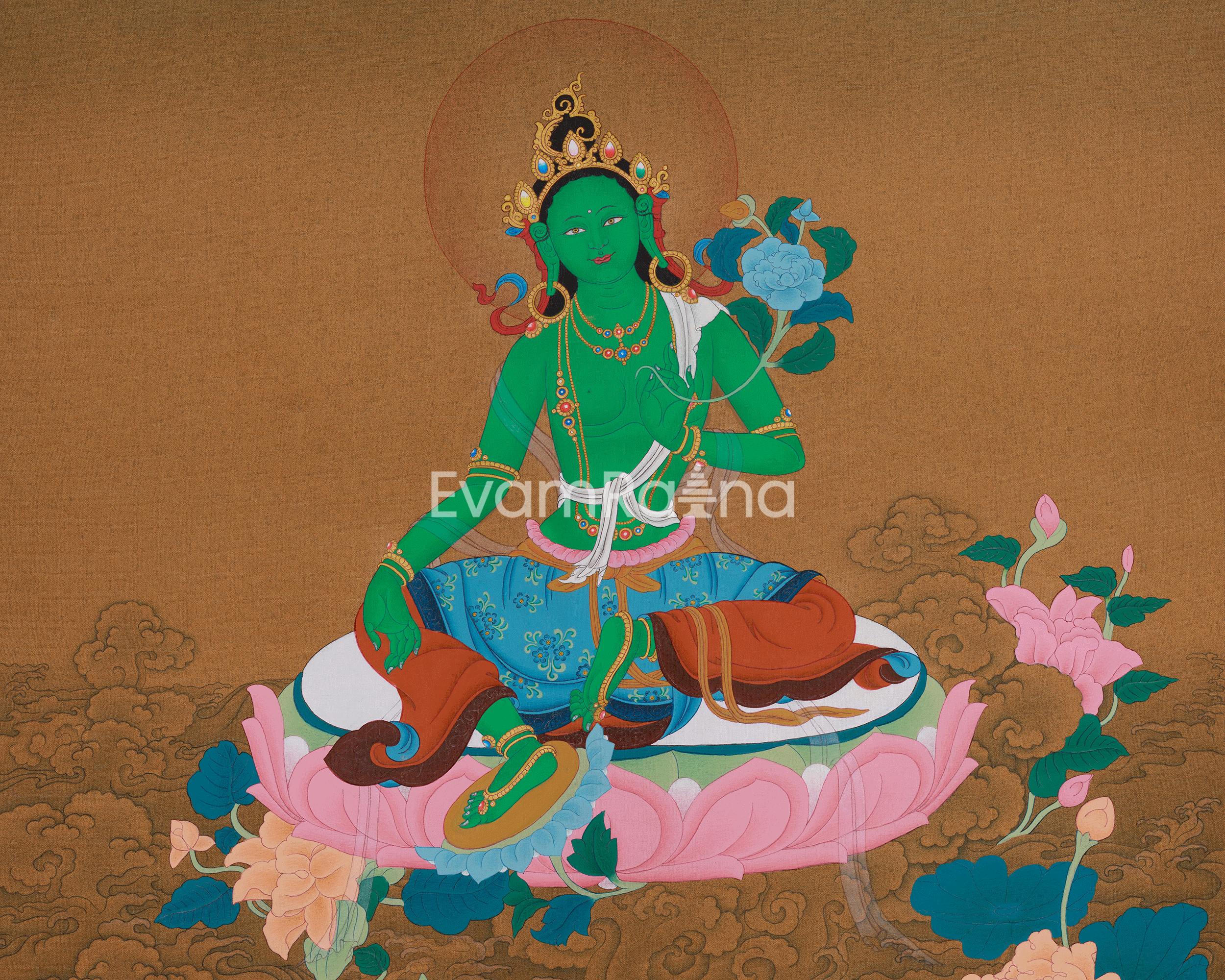 Divine Art Of Green Tara | A Vision of Serenity and Power | Meditation Altar
