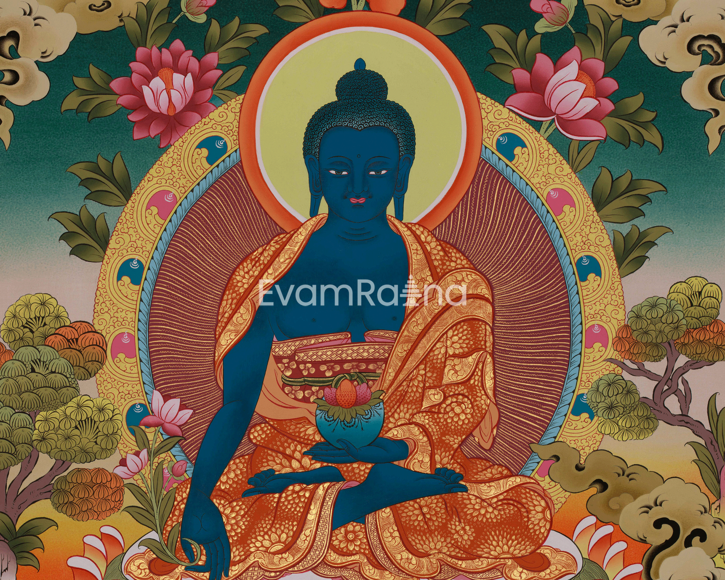 Buddha for Health, Medicine Buddha Thangka | Bhaisajyaguru Art