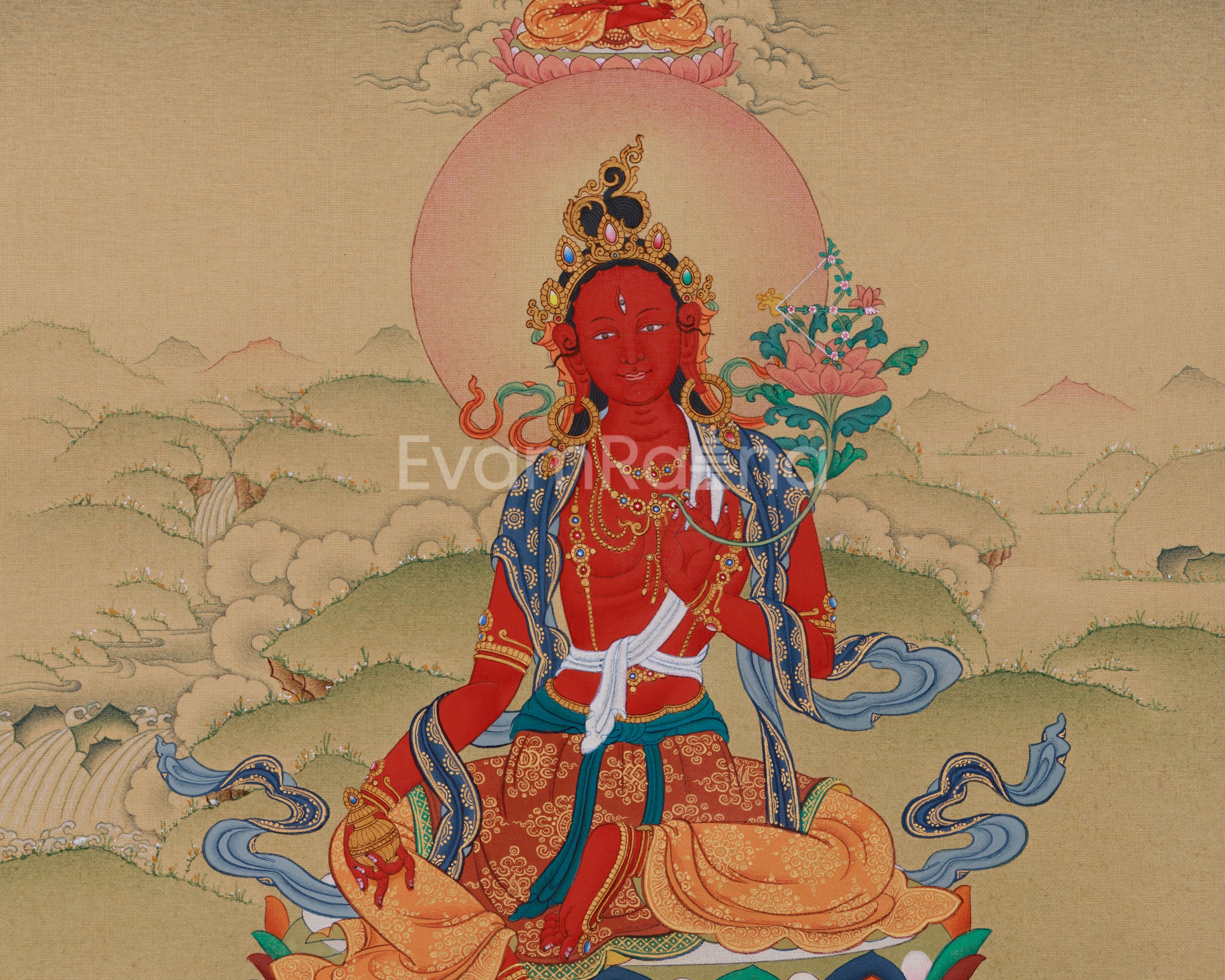 Dakini Red Tara Thangka | Goddess of Courage, Compassion, and Liberation