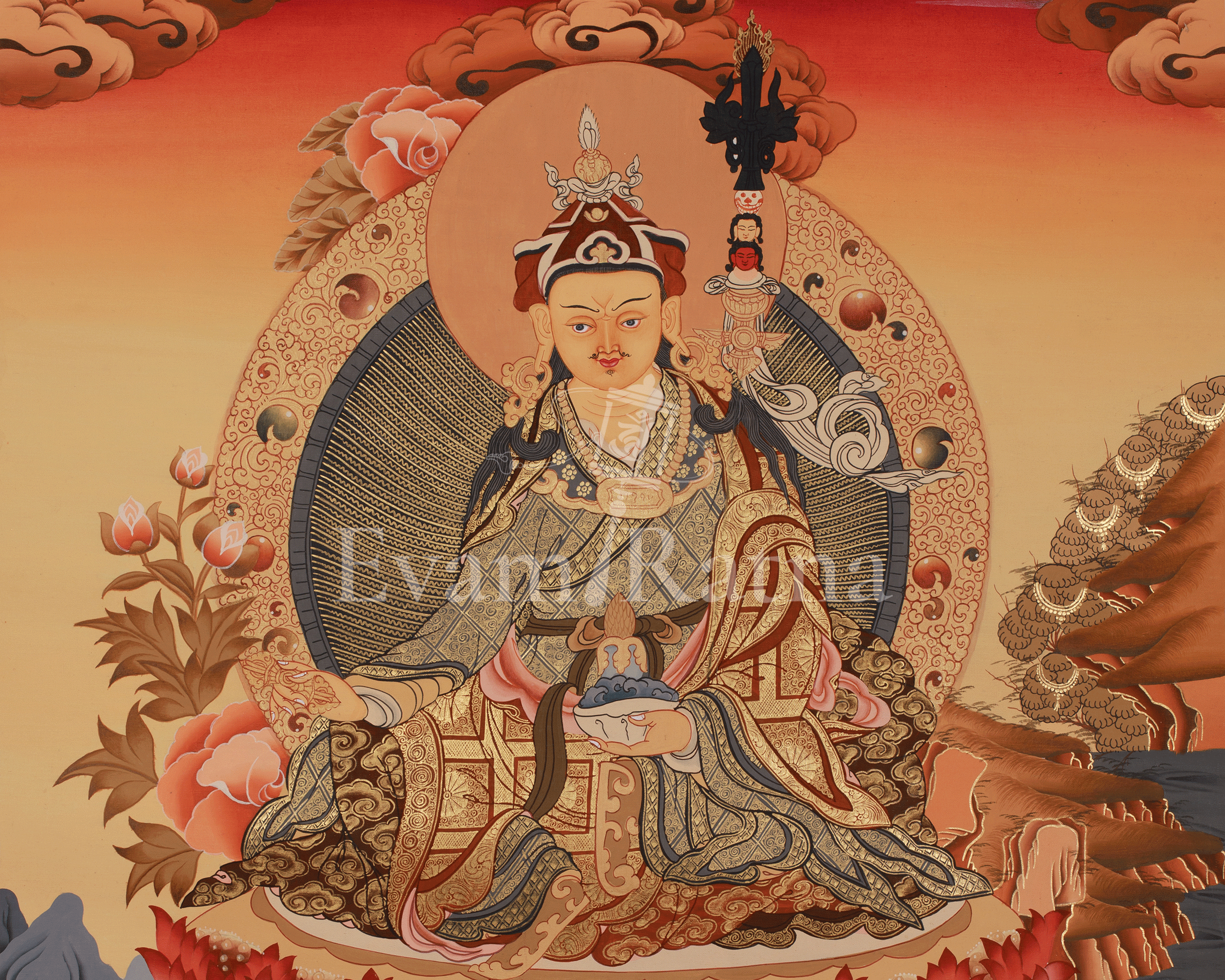 Himalayan Master Guru Rinpoche Thangka | Padmasambhava Artwork