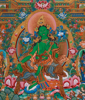Turquoise Pure Land of Green Tara | Divine Realm of the Swift-Acting Bodhisattva of Compassion & Protection