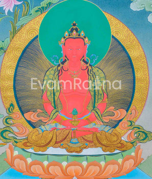 Amitayus Buddha Thangka | Traditional Art for Mindfulness | Meditation Aid