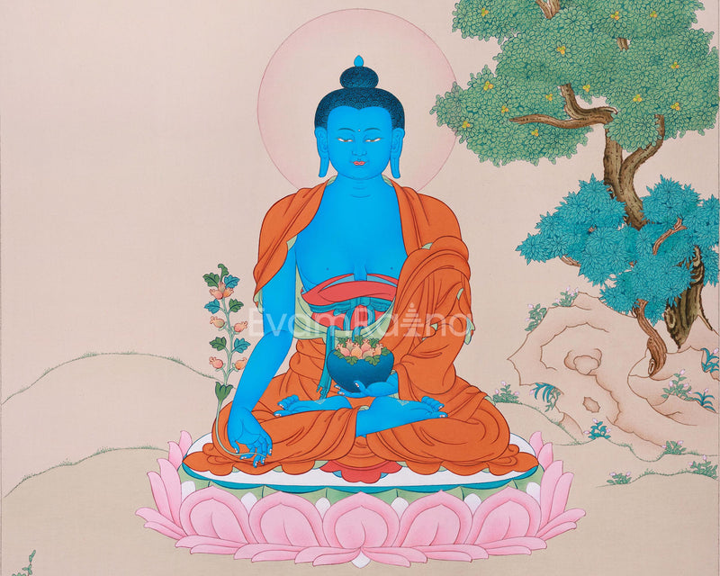 Healing Buddha, Medicine Buddha Thangka