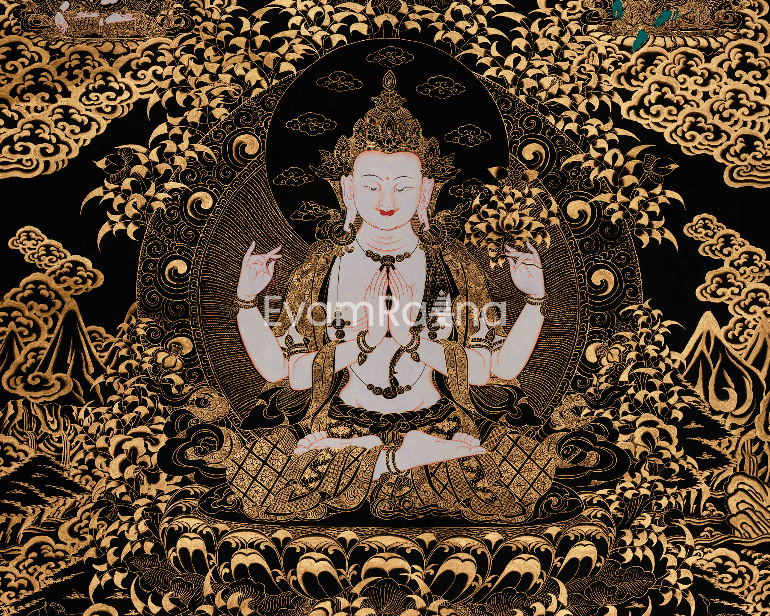 Sacred Art Of Chenrezig | Avalokiteshvara, Amitabha Buddha, White Tara, Green Tara, Manjushri & Vajrapani