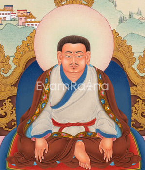 Guru Marpa Thangka | Hand Painted Thangka Artwork of Kagyu Master